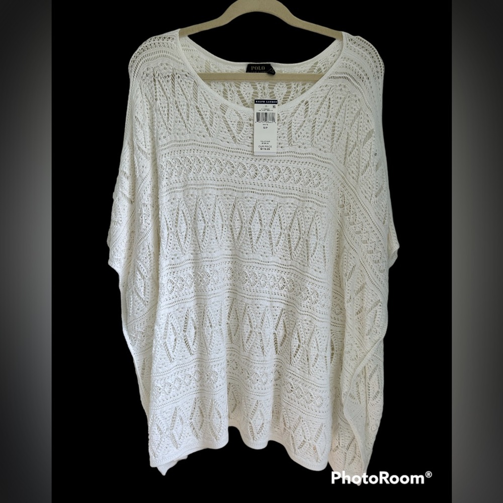 Ralph Lauren POLO white woven bathing suit cover up